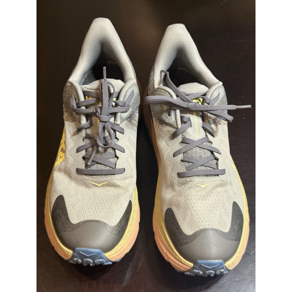 Hoka Challenger ATR 7 GTX Mens Trail Running Shoes Gray Orange Size 11 D US